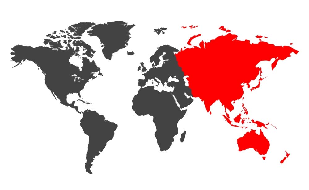 Mueller Electric Asia World Map